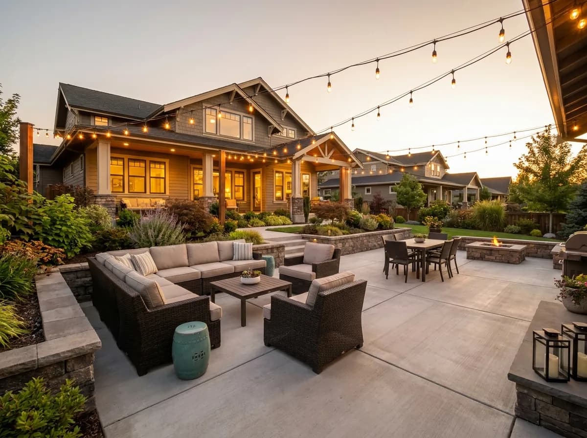 Residential concrete patio